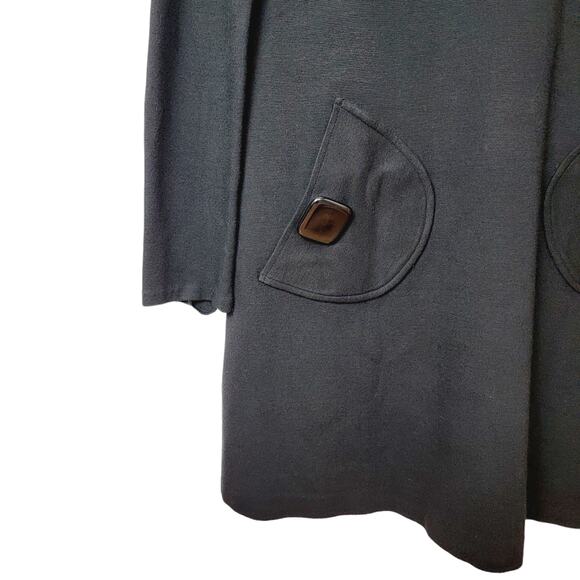 TIBI Dress Black Ponte Knit Square Button Mod Minimalist Shift - Size M - Picture 6 of 10